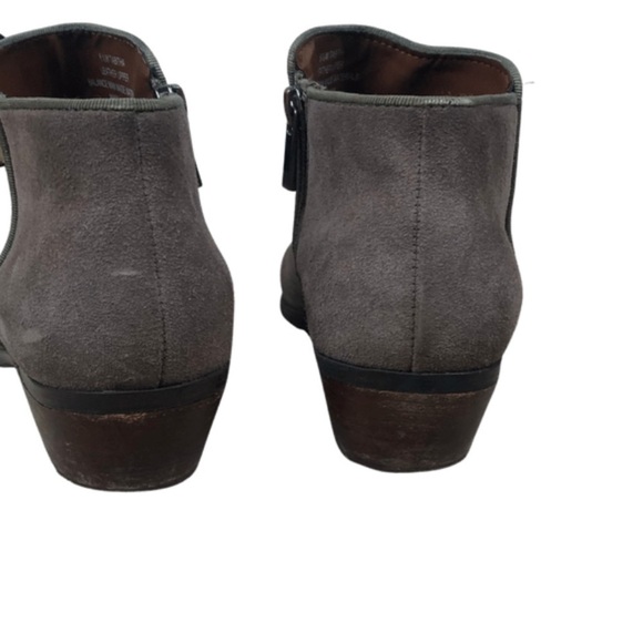 Crown Vintage Women’s Nude Suede Natural Low Heeled Ankle Boot Round Toe Booties - Picture 12 of 16